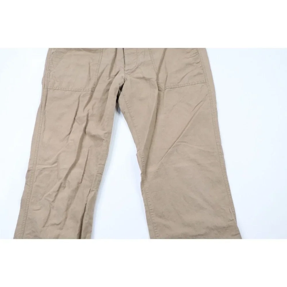 Vintage Banana Republic Mens 36x34 Faded Linen Blend Wide Leg Pants Khaki Brown